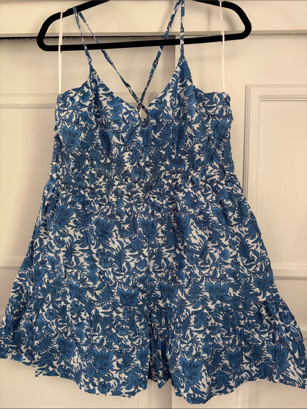 Anthropologie Blue Floral Sundress; size XL